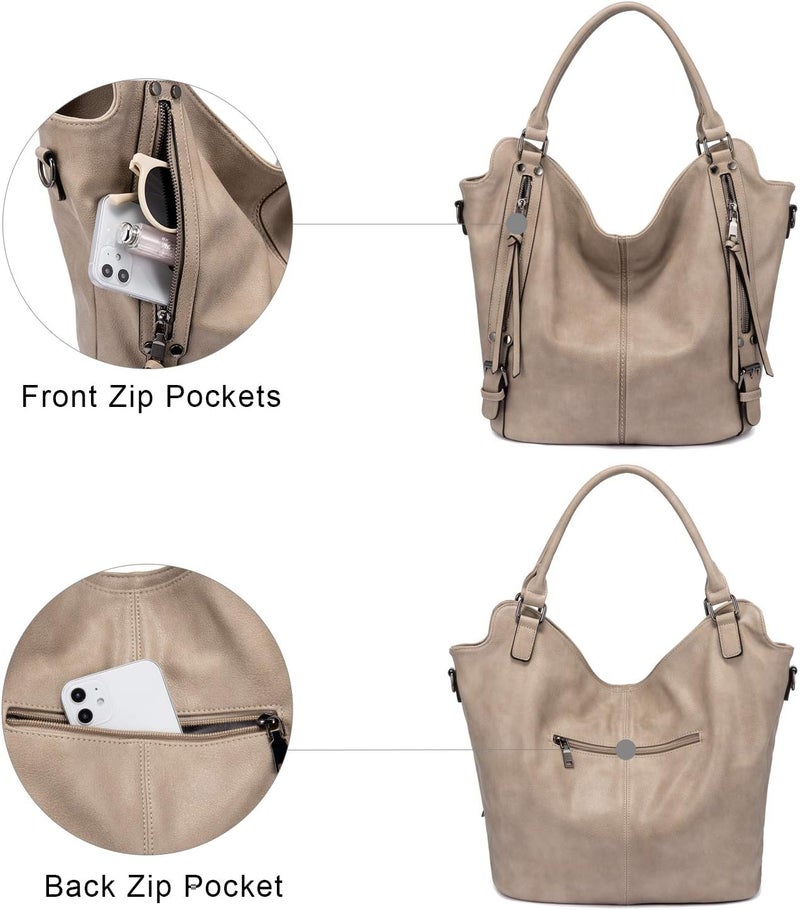 Realer Tote Bag for Women PU Leather Shoulder Bags Fashion Hobo Bags Large Purse and Handbags with Adjustable Shoulder Strap - Image 3
